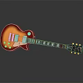 High Quality Sunburst Orange Electric Guitar With White Pickguard Mahogany Neck And Chrome Tuning Pegs