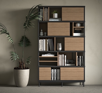 Modern bookcase combination 3d model