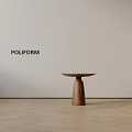 Poliform Modern Wooden Side Table With Round Top And Pedestal Base 3d model