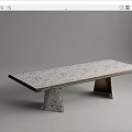 Modern Dining Tables With Speckled Terrazzo And Veined Marble Tops And Geometric Legs Design