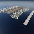 Modern Landscape Bridge With Various Arched Metal And Glass Scenic Designs