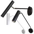 Modern Indoor Wall Lamps With Adjustable Arms And Black White Minimalist Styles