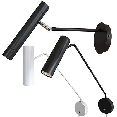 Modern Indoor Wall Lamps With Adjustable Arms And Black White Minimalist Styles 3d model
