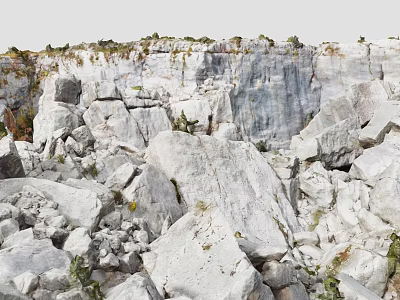 Natural Stone Quarry With Raw Rock Materials For Construction And Design 3d model