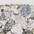 Natural Stone Quarry With Raw Rock Materials For Construction And Design 3d model