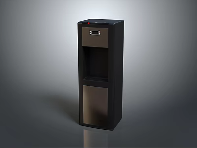 Black Standing Water Dispenser With Digital Display As Modern Kitchen Appliance 3d model
