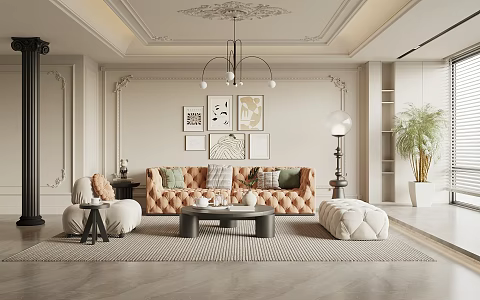 French Living Room 3d model
