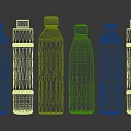 Assorted Mineral Water Bottles With Transparent Design Blue Caps And Labels