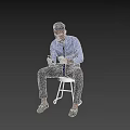 Realistic Characters Modern Characters Men Background Characters Static Characters Sitting Playing Mobile Phone Drinking Coffee 3d model
