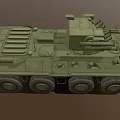 Military Green Armored Utility Vehicle With Six Wheeled Turret And Weapons