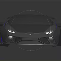 Modern Black Sports Car With Streamlined Body Rear Spoiler Aerodynamic Design And LED Headlights