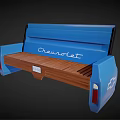 Unique Outdoor Chair Designed From Blue Chevrolet Truck Bed With Wooden Seat