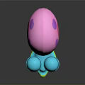 Cute Colorful Toy Snail With Pink Shell Purple Spots Blue Body And Green Base