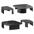 Modern Marble Top Coffee Tables With Black Frame And Geometric Design 3d model