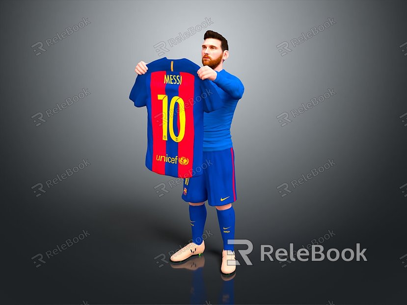 Modern Soccer Star Messi Star Soccer Player model