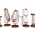 Modern Decorative Ornament Set With Various Hourglass Designs And Elegant Round Bases