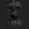 Futuristic Sci Fi Space Station With Mechanical Structure Orbiting Stars 3d model