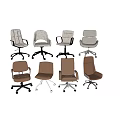 Modern Office Chairs In Various Styles With Neutral Tones And Metal Bases