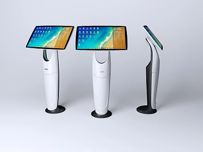 Public Facility Standing Touchscreen Kiosks With Multiple Designs And Interactive Displays 3d model