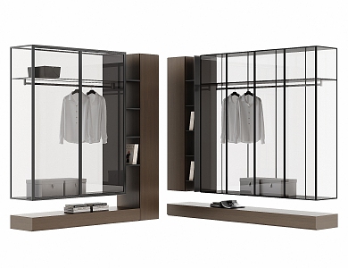 wardrobe cloakroom glass wardrobe 3d model