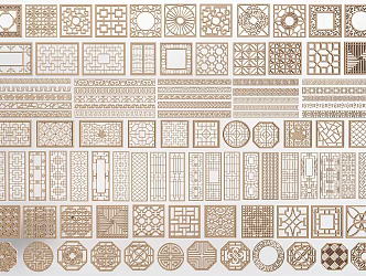 New Chinese Style Hollow Window Hollow Window Lattice Carved Window Pane Lattice Window 3d model
