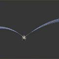 Butterfly Formed By Blue Particles With Flowing Trail In 3D Abstract Scene