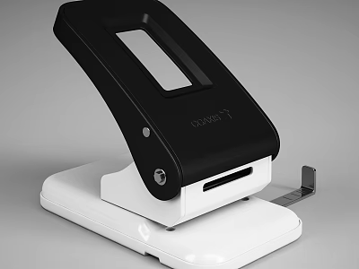 Modern Office Hole Puncher With Black And White Design For Efficient Document Binding 3d model