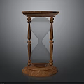 Classic Hourglass With Wooden Base And Stand Transparent Glass And Sand