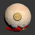 Christmas Ornament Featuring Red Cardinal Bird Maple Leaves On Transparent Sphere With Golden Hanger
