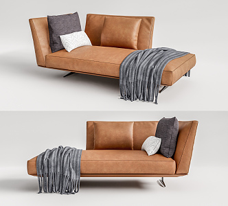 Modern chaise longues with leather 3d model