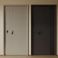 Modern Security Doors In Light And Dark Colors With Secure Lock Features 3d model