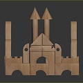 Modern Building Blocks Toy Building Blocks Toy Building Blocks Castle Wood Castle 3d model