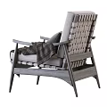 Cozy Modern Accent Chair With Gray Fabric Wooden Frame Plush Pillow And Knitted Blanket