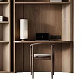Modern Decorative Cabinet Solid Wood Desk Bookcase Work Area Decorative Cabinet Combination Desktop Decorative Table Lamp Combination Decorative Cabinet Bookcase Shelf Jewelry Ornaments Combination 3d model