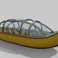 Yellow Boat Shaped Commercial Equipment With Transparent Roof And Interior Seats