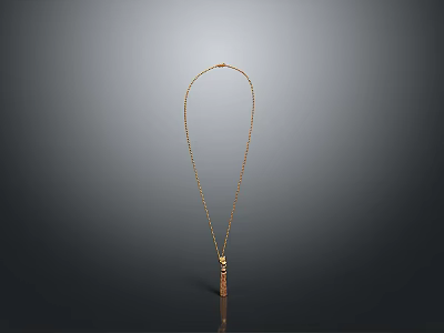 Elegant Animal Shaped Pendant Necklace In Gold With Fine Chain Details 3d model