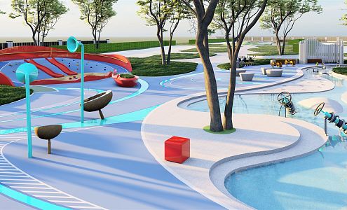 Modern children's play area 3d model