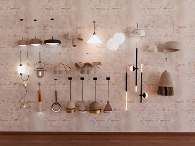 Modern Chandelier Combination Paper Chandelier Bedside Chandelier Metal Chandelier Spherical Chandelier Glass Chandelier 3d model