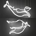Modern Unique Shaped Pendant Light With Flowing Lines And Suspended Design