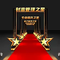 Event Entrance for Wealth Management Star with Performance Service Star Signs Red Carpet and Stars