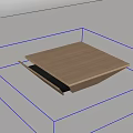 Modern Square Wooden Coffee Table With Open Drawer For Home Decor