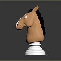 Cartoon Horse Head Sculpture Brown Body With Black Mane Pink Nose And White Base