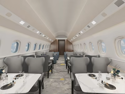 Airport Luxury Interior With Seating And Dining Areas 3d model