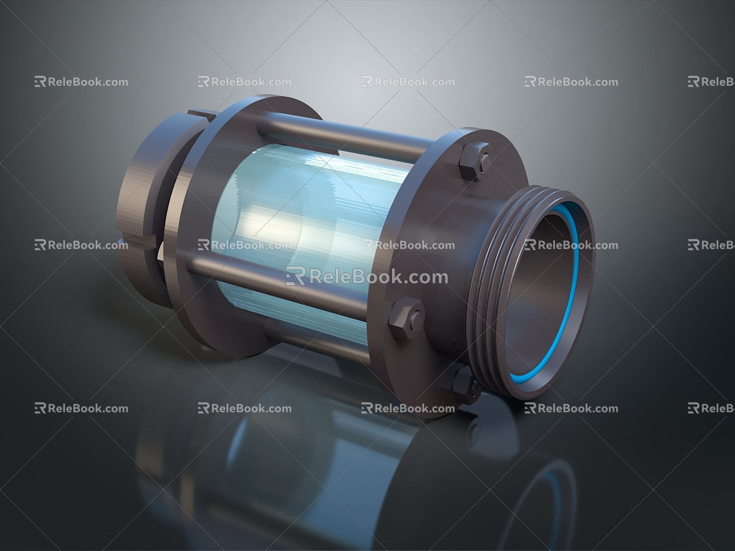 Pipe pipe observation window water pipe valve iron pipe fitting flange tee joint pipe 3d model