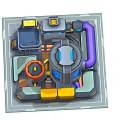 Advanced Industrial Equipment With Central Structure Blue Windows Control Panel And Mechanical Components