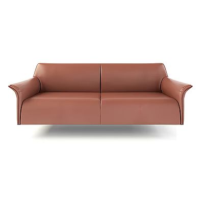 Single Brown Leather Sofa with Modern Sleek Design and Comfortable Seating 3d model