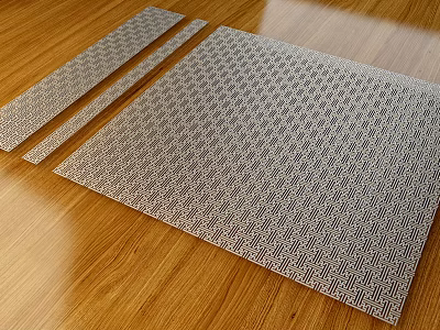 Intricate Carved Pattern Decorative Panels For Elegant Interior On Wooden Floor 3d model