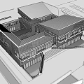 Modern Cultural Center Building With Geometric Roof And Open Space Design