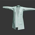 White Long Coat With Buttons Long Sleeves And Open Front Classic Design