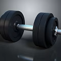 Black Adjustable Dumbbell With Weight Plates And Metal Bar For Fitness Training